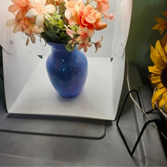 Handmade Floral Centerpiece Artificial Summer Table Decoration Peach Daisy Glass - Picture 1 of 9